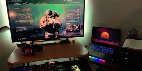 Blade 15 Setup With The Chroma Laptop Stand And Dbrand Robot Skin Rrazer