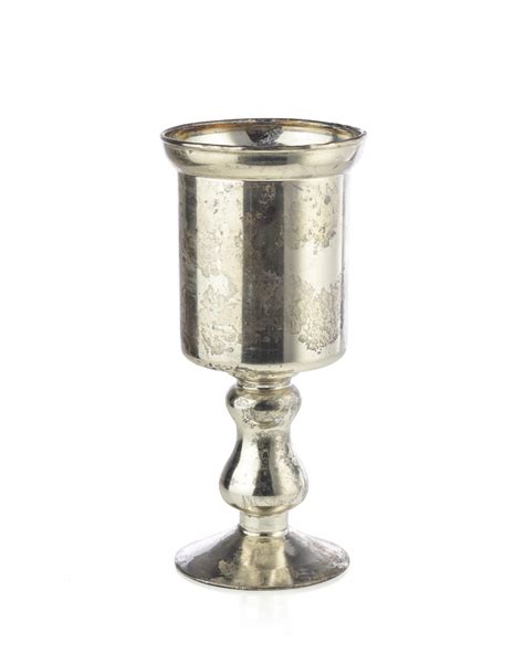 Silver Mercury Glass Cup Vase Serene Spaces Living