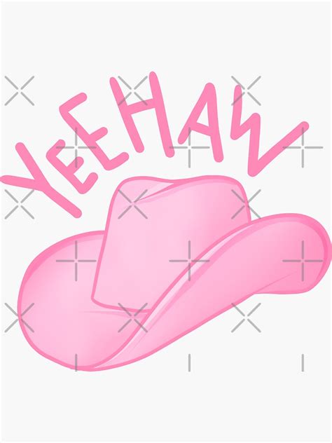 Yee Haw — Pastel Pink Cowboy Hat Sticker For Sale By Illhustration