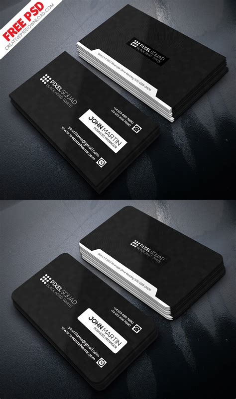 Corporate Black And White Business Card Freebie Options