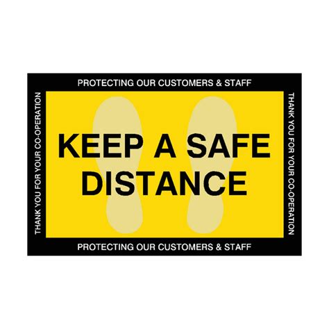 Keep A Safe Distance Floor Vinyl Sticker Safety Uk