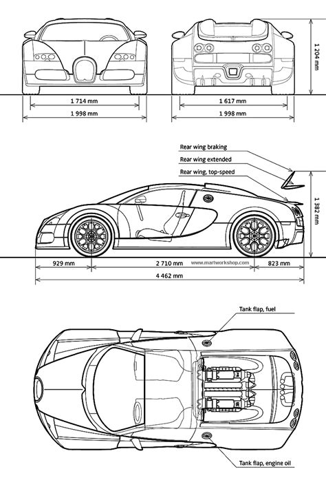 Bugatti Veyron Blueprint Car Drawings Bugatti Veyron Bugatti Cars