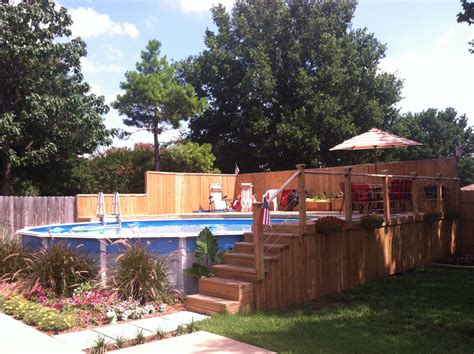 Above Ground Pool Ideas Above Ground Swimming Pool With Deck Above