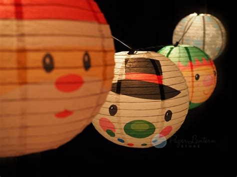 14 Christmas Holiday Character Mix Paper Lantern String
