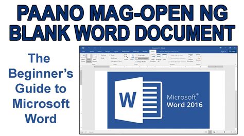 How To Open New Blank Document In Ms Word For Beginners Youtube