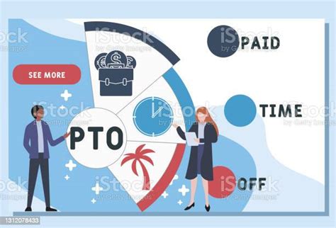 Vector Website Design Template Pto Paid Time Off Acronym Stock