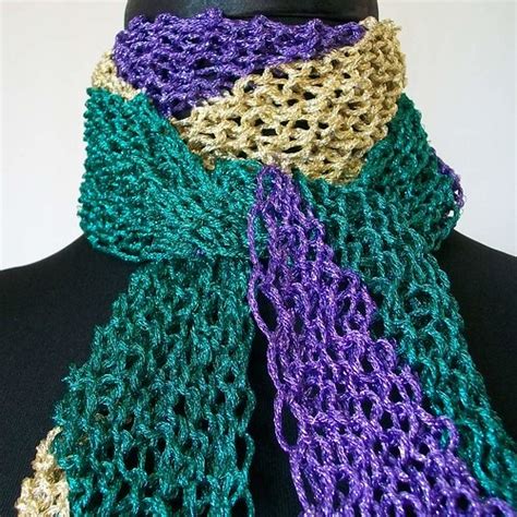 Hand Knit Scarf Colors Of Mardi Gras Foxygknits Flickr