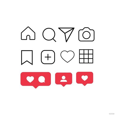 Instagram Buttons Vector In Illustrator Svg  Eps Png Download