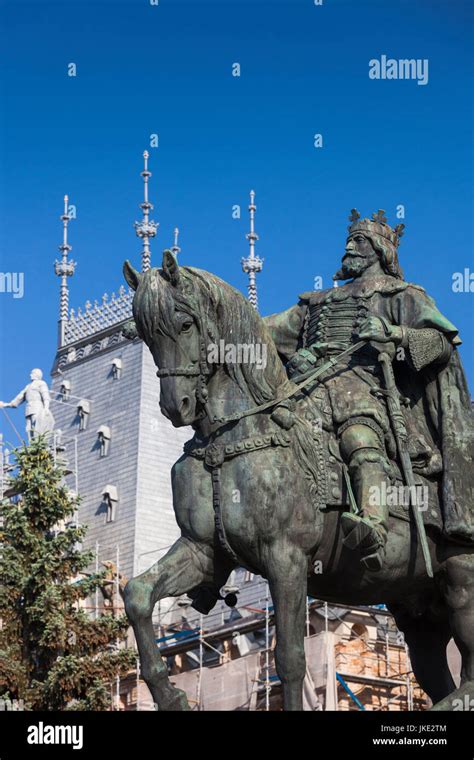 Romania Moldovia Region Iasi Statue Of Stefan Cel Mare Stock Photo