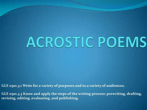 Ppt Acrostic Poems Powerpoint Presentation Free Download Id2381879
