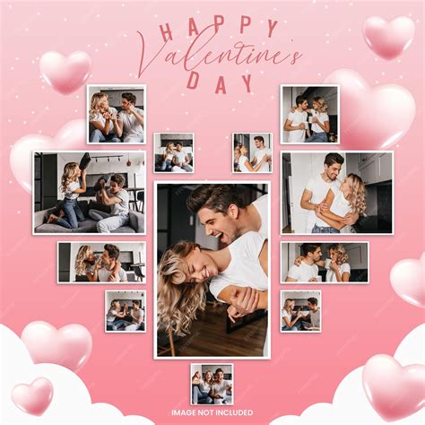 Premium Psd Valentines Day Photo Mockup Love Collage