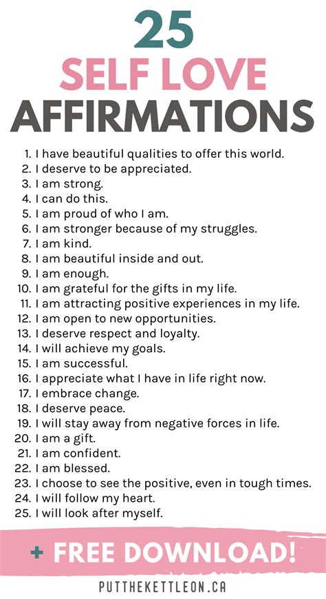 Positive Free Printable Quote Printable Affirmations Pdf