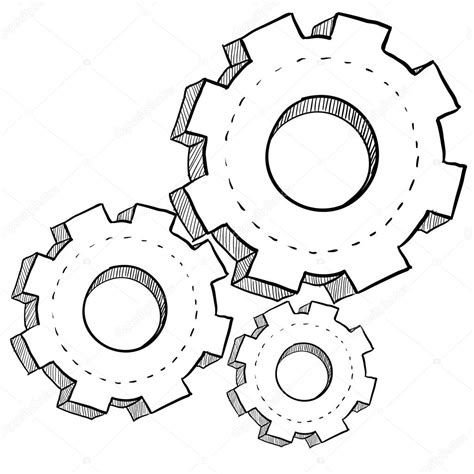 Gears Sketch Industrial Gears Sketch — Stock Vector © Lhfgraphics