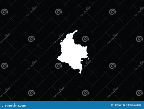 Colombia Outline Map National Borders Stock Vector Illustration Of