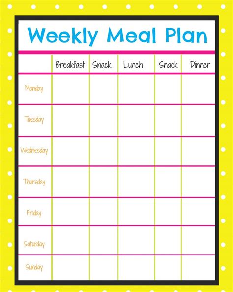Healthy eating for older adults national institute. Weekly Menu Planner | More Excellent Me