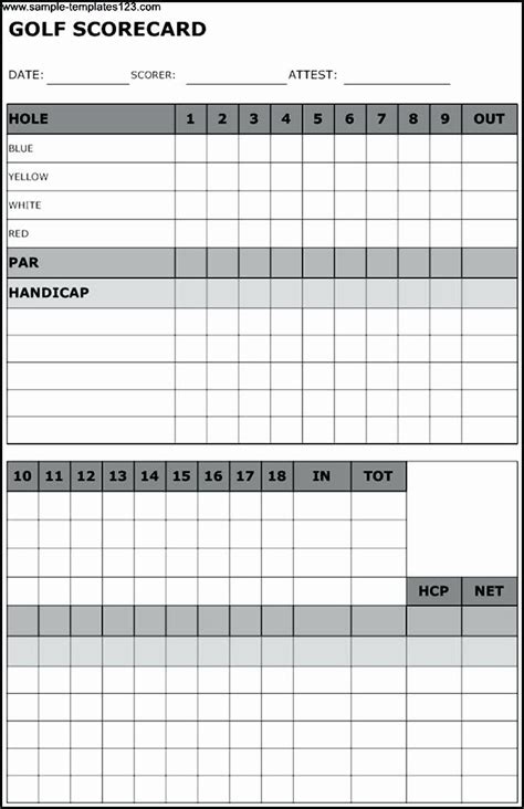 Golf Score Sheets Printable Blank Golf Score Sheets Shefalitayal