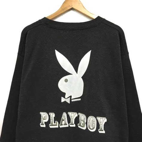 Playboy Crewneck Sweatshirt Embroidery Bunny Big Logo Spell Etsy