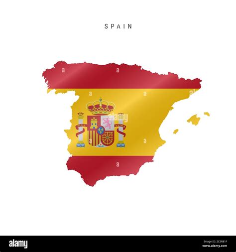 Detailed Waving Flag Map Of Spain Map With Masked Flag Stock Photo Alamy