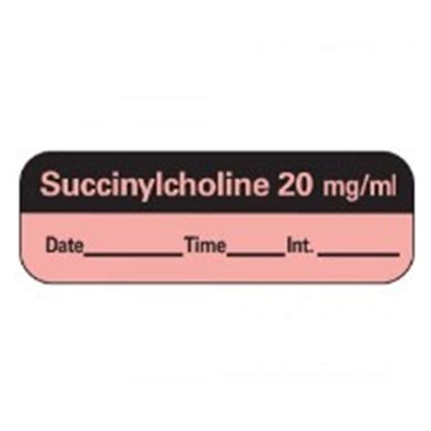 Timemed A Div Of Pdc Label Succinylcholine 20mgml Anesthesia 15x5 P