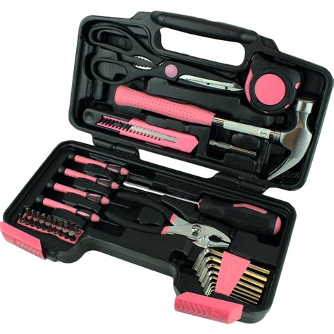 Womens Tool Set 39 Pc Household Hand Tools Kit With Storage Case For Her By Precisionmax Tools