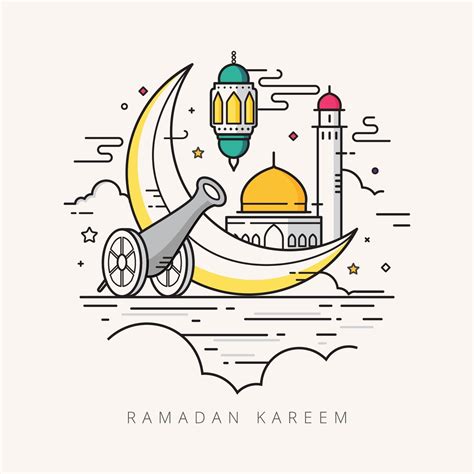 Ramadan Kareem Doodle Hand Drawn Vector Illustration 2079635 Vector Art