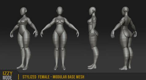 Artstation Stylized Female Modular Base Mesh Resources