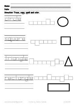 This calls for free handwriting worksheets! Shapes writing and spelling worksheet | Shapes worksheets ...