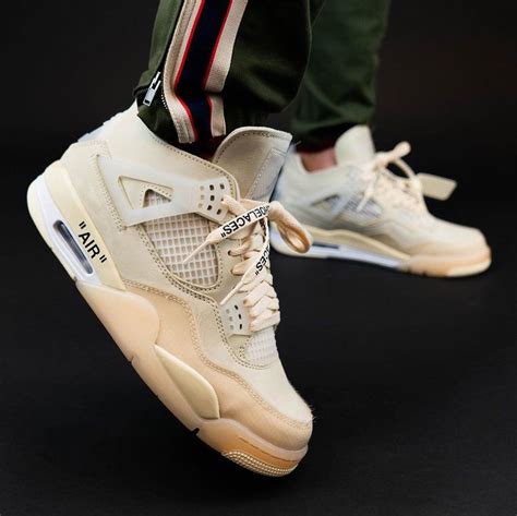 On Foot Off White X Air Jordan 4 ‘sail Sneaker Freaker