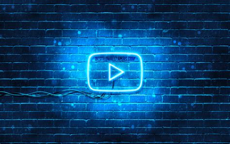 Descargar Fondos De Pantalla Youtube Logo Azul 4k Azul Brickwall