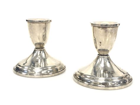 Lot Vintage Duchin Creations Weighted Sterling Silver Candlestick