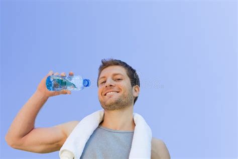 Man Drinking Water After The Sport Stock Image Image Of Activities
