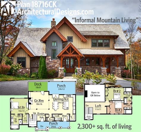 Plan 18716ck Informal Mountain Living Rugged House Plan Lake House