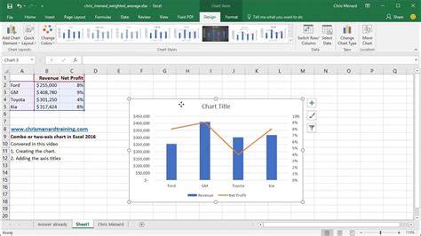 Create A Combo Chart Or Two Axis Chart In Excel 2016 By Chris Menard