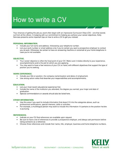 Lets Share How To Write A Cv Curriculum Vitae A Quick Reference