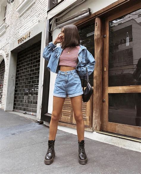 𝓼𝓮𝓻𝓮𝓷𝓭𝓲𝓹𝓲𝓽𝔂 ♡ Fashion Blue Denim Shorts Outfit Outfits