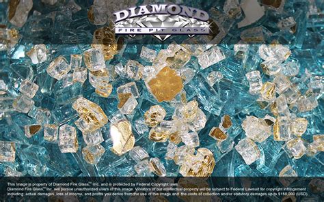 Gold Coast Premixed Diamond Fire Pit Glass 1 Lb Crystal Package