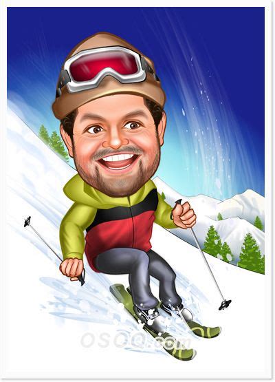 Skiing Sports Caricatures Caricature Caricature From Photo