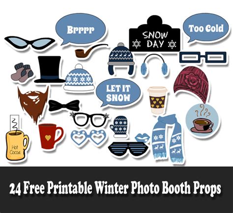 Free Printable Winter Photo Booth Props Printable Templates