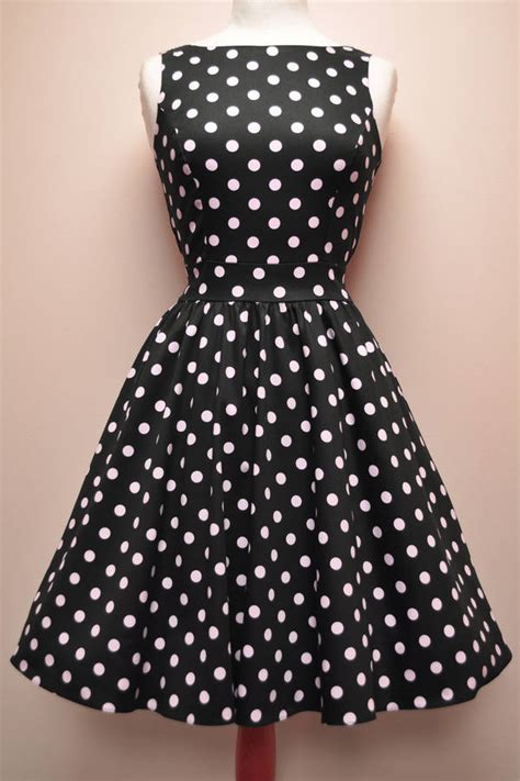 1950s vintage style polka dot twist tea dress by lady vintage