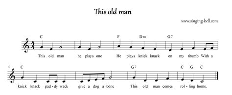Play along with guitar, ukulele, or piano with interactive chords and diagrams. This Old Man | Song, Karaoke, PDF, Printable lyrics