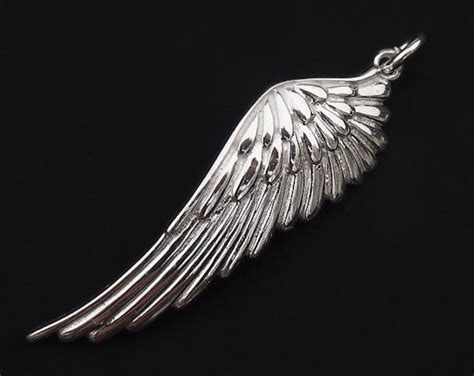 1 Of 925 Sterling Silver Angel Wing Pendant 115x39mm Th1740 Etsy