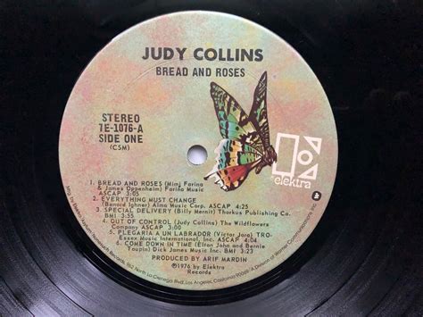 Judy Collins Bread Roses Lp Elektra E St Press With Lyrics
