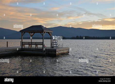 Lake George In The Adirondack Mountains In Upstate New York Seen From