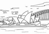 Sydney Opera Coloring Printable Malvorlage Oper sketch template