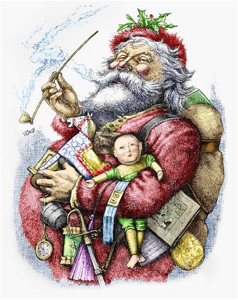 Merry Old Santa Claus Painting By Thomas Nast