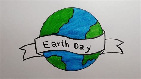 How To Draw Earth Day Easy Happy Earth Day Drawing Poster Step By