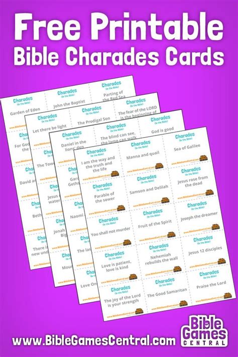 Bible Charades Bible Lessons For Kids Bible Charades Bible Games