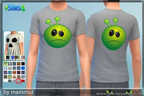 Blackys Sims 4 Zoo Sad Alien Gray T Shirt Sims 4 Downloads