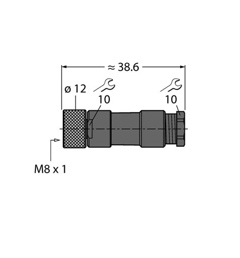 M8 X 1Ø 8 Mm Round Connector Field Wireable Connector