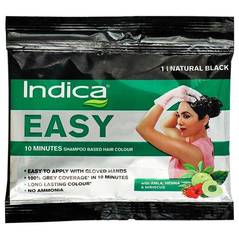 Indica Easy Shampoo Based Ammonia Free Hair Colour Natural Black 1 25 Ml
